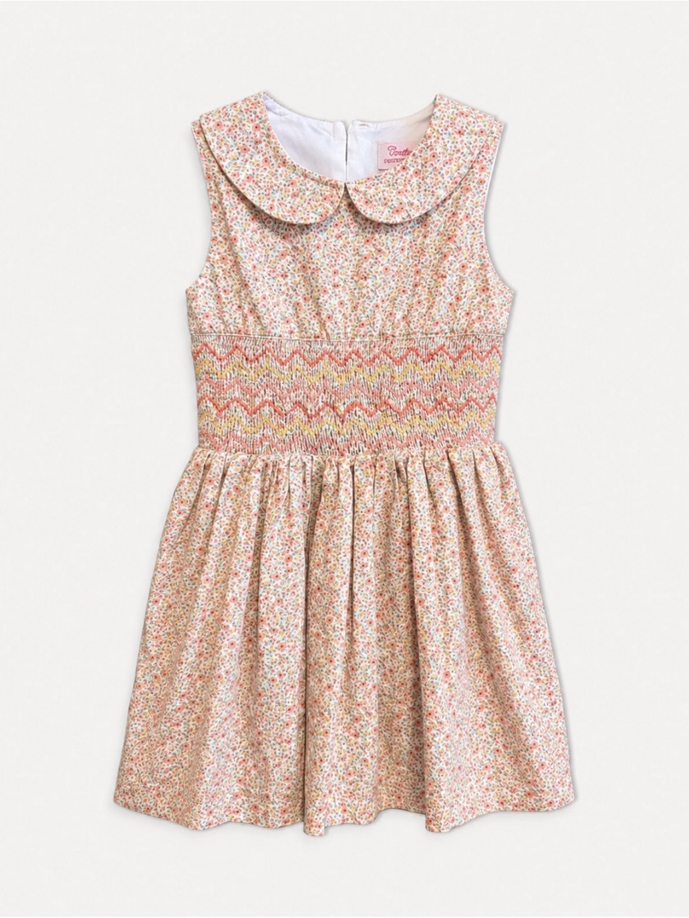 Trotters London Confiture Girls Smocked Dress red floral | 2Y | 100% organic cot